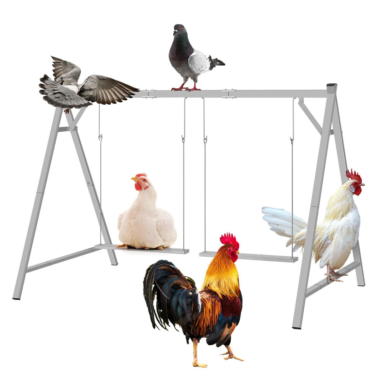 Chicken Perches with Swing, Chicken Roosting Bars for Coop Accessories, Activity Play Toys for Pet's Health & Happy